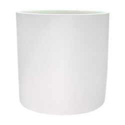 Lg Verona Cylinder Ceramic Vase - 15.5cmD x 15.5cmH / Satin Matte White -1