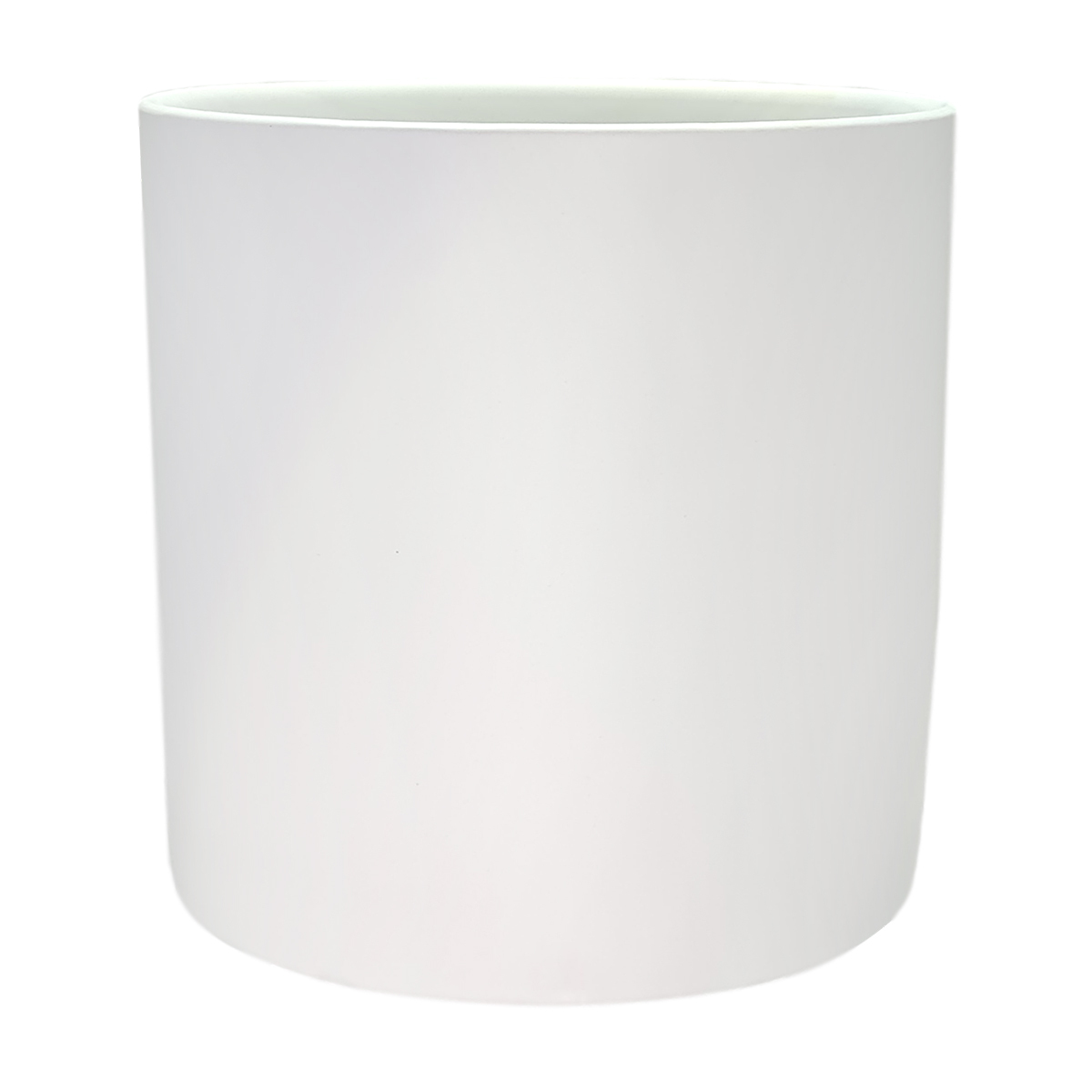 Lg Verona Cylinder Ceramic Vase - 15.5cmD x 15.5cmH / Satin Matte White -1