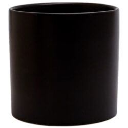XL Verona Cylinder Ceramic Vase 21cmD x 21cmH / Satin Matte Black -1
