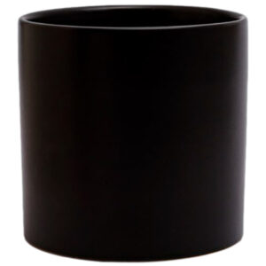 XL Verona Cylinder Ceramic Vase 21cmD x 21cmH / Satin Matte Black -1