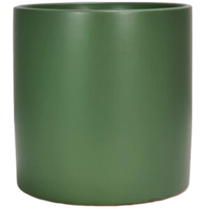 Verona Cylinder Ceramic Vase - 21cmDiam x 21cmH / Satin Matte Fern -1