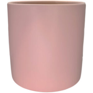 XL Verona Cylinder Ceramic Vase - 21cmD x 21cmH / Satin Matte Light Pink -1