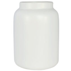 Sorrento Rimmed Cylinder Ceramic Vase - Top 8cmD x Base 11cmD x 15cmH / White -1