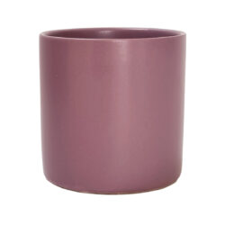 Verona Cylinder Ceramic Vase - 10cmD x 10cmH / Satin Matte Dark Lavender -1