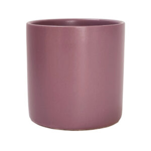 Verona Cylinder Ceramic Vase - 10cmD x 10cmH / Satin Matte Dark Lavender -1