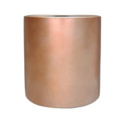 Verona Cylinder Ceramic Vase - 10cmD x 10cmH / Satin Matte Metallic Rose Gold -1
