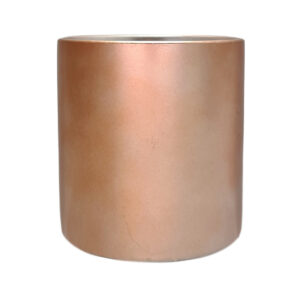 Verona Cylinder Ceramic Vase - 10cmD x 10cmH / Satin Matte Metallic Rose Gold -1