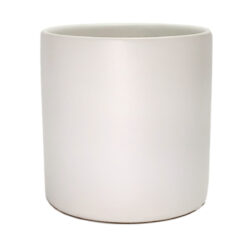 Verona Satin Matte Ceramic Cylinder Vase - 10cmD x 10cmH / White -1