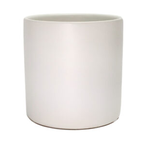 Verona Satin Matte Ceramic Cylinder Vase - 10cmD x 10cmH / White -1