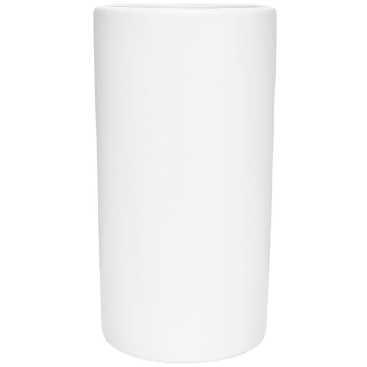Verona Small Cylinder Vase - 10.5cmD x 20cmH / Satin Matte White