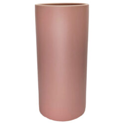 007-154LPK Verona Large Ceramic Cylinder Vase in Matte Pink