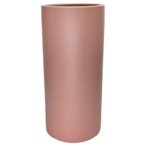 007-154LPK Verona Large Ceramic Cylinder Vase in Matte Pink