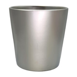 Squat Cone Ceramic Vase - Top: 13cmD Base: 10cmD x 13cmH / Matte Metallic Silver -1