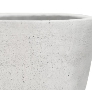 Titan Cement Pot with Hole & Plug - 18cmD x 17cmH / White -1