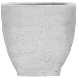 Titan Cement Pot with Hole & Plug - 18cmD x 17cmH / White -1