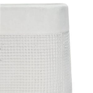 Vulcan Ceramic Pot with Hole & Plug / Small - 12 x 12 x 10.3cmH / White -1