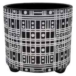 Apollo Ceramic Pot - 17cmD x 15.3cmH / Black -1