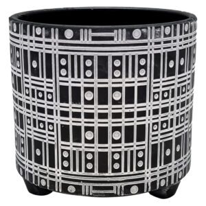 Apollo Ceramic Pot - 17cmD x 15.3cmH / Black -1