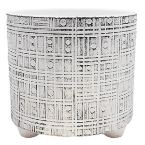 Apollo Ceramic Pot - 17cmD x 15.3cmH / White -1