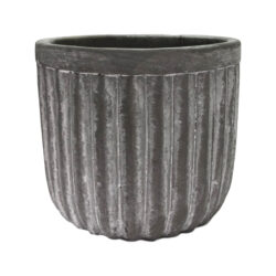 Med Roma Cement Vase - 12cmD x 11cmH / Grey -1