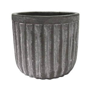 Med Roma Cement Vase - 12cmD x 11cmH / Grey -1
