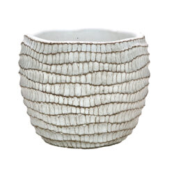 Small La Riga Textured Cement Vase 10cm white by Floral Craft