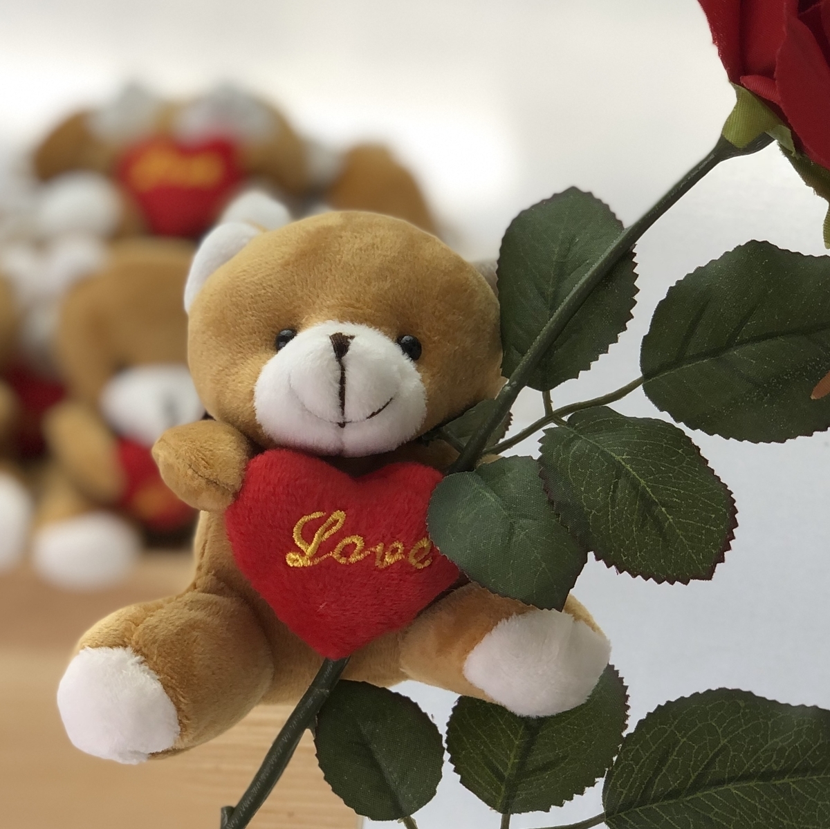 Mercutio Mini Plush Bear w/Pillow x 12pcs - 10cm / Light Brown