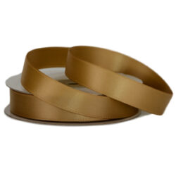 Double Face Satin Ribbon - 15mm x 25mts / Antique Gold