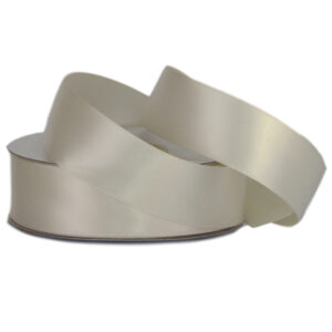 Double Face Satin Ribbon - 25mm x 25mts / Bridal White