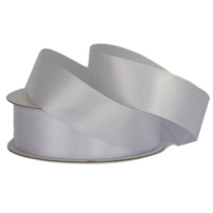 Double Face Satin Ribbon - 25mm x 25mts / White -1