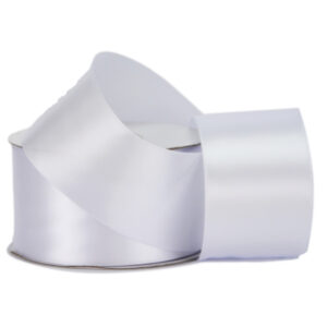 Double Face Satin Ribbon - 50mm x 25mts / White -1