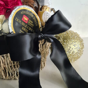 D/F Satin Ribbon w/Wired Edge - 50mm x 25mtr / Black -1