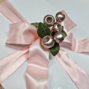 D/F Satin Ribbon w/Wired Edge - 50mm x 25mtr / Light Pink -1