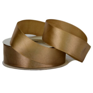 Single Face Satin Ribbon - 25mm x 25mts / Antique Gold -1