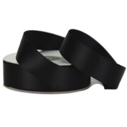 Single Face Satin Ribbon - 25mm x 25mts / Black -1