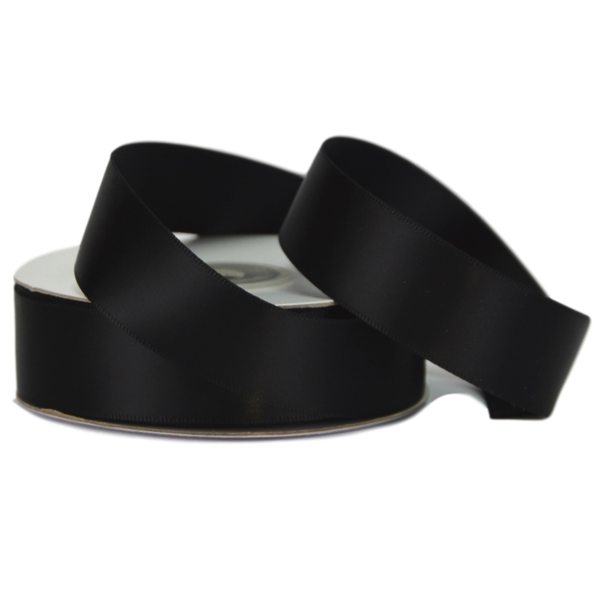 Single Face Satin Ribbon - 25mm x 25mts / Black -1
