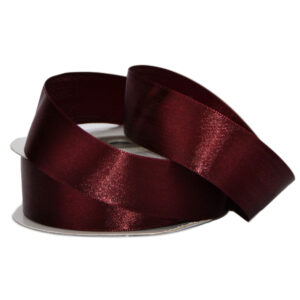 Single Face Satin Ribbon - 25mm x 25mts / Burgundy -1