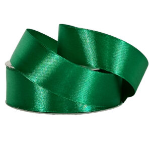 Single Face Satin - 25mm x 25mts / Emerald -1