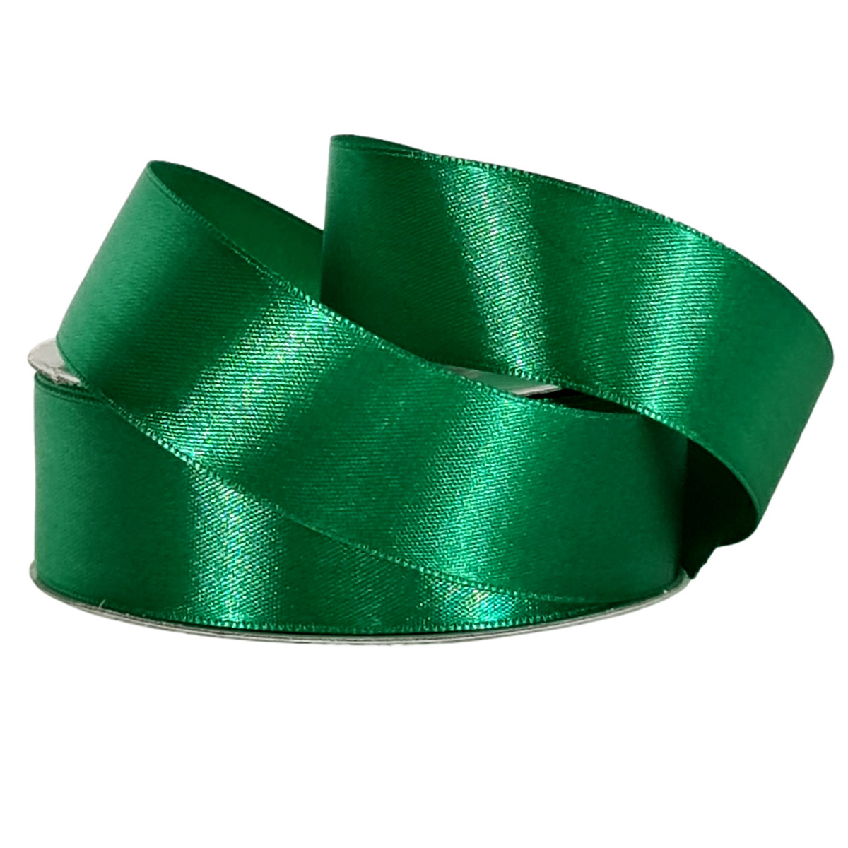 Single Face Satin - 25mm x 25mts / Emerald -1