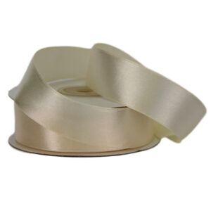 Single Face Satin Ribbon - 25mm x 25mts / Cream -1