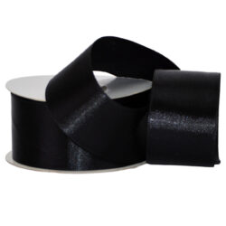 Single Face Satin Ribbon - 38mm x 25mts / Black -1