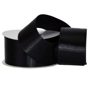Single Face Satin Ribbon - 38mm x 25mts / Black -1