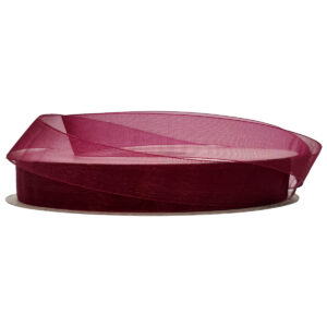 Woven Edge Organza Ribbon - 12mm x 50mts / Burgundy