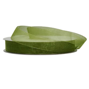 Woven Edge Organza Ribbon - 12mm x 50mts / Olive