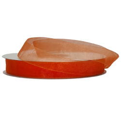 Woven Edge organza Ribbon - 12mm x 50mts / Orange