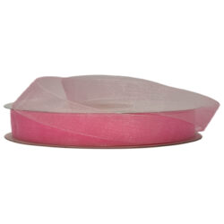 Woven Edge Organza Ribbon - 12mm x 50mts / Pink