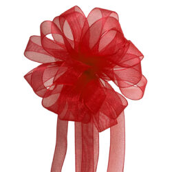 Woven Edge Organza Ribbon - 12mm x 50mts / Red