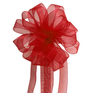 Woven Edge Organza Ribbon - 12mm x 50mts / Red