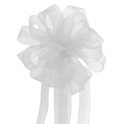 Woven Edge Organza Ribbon - 12mm x 50mts / White