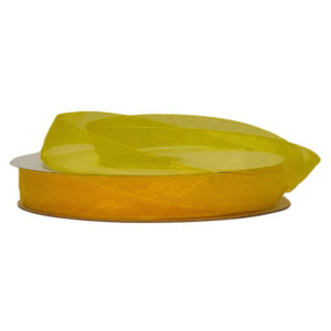Woven Edge Organza Ribbon - 12mm x 50mts / Yellow (Bright Yellow)
